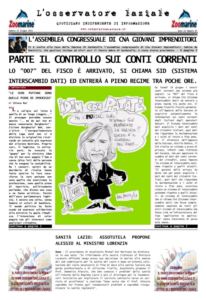 L'osservatore d'Italia edizione del 22 Giugno 2013